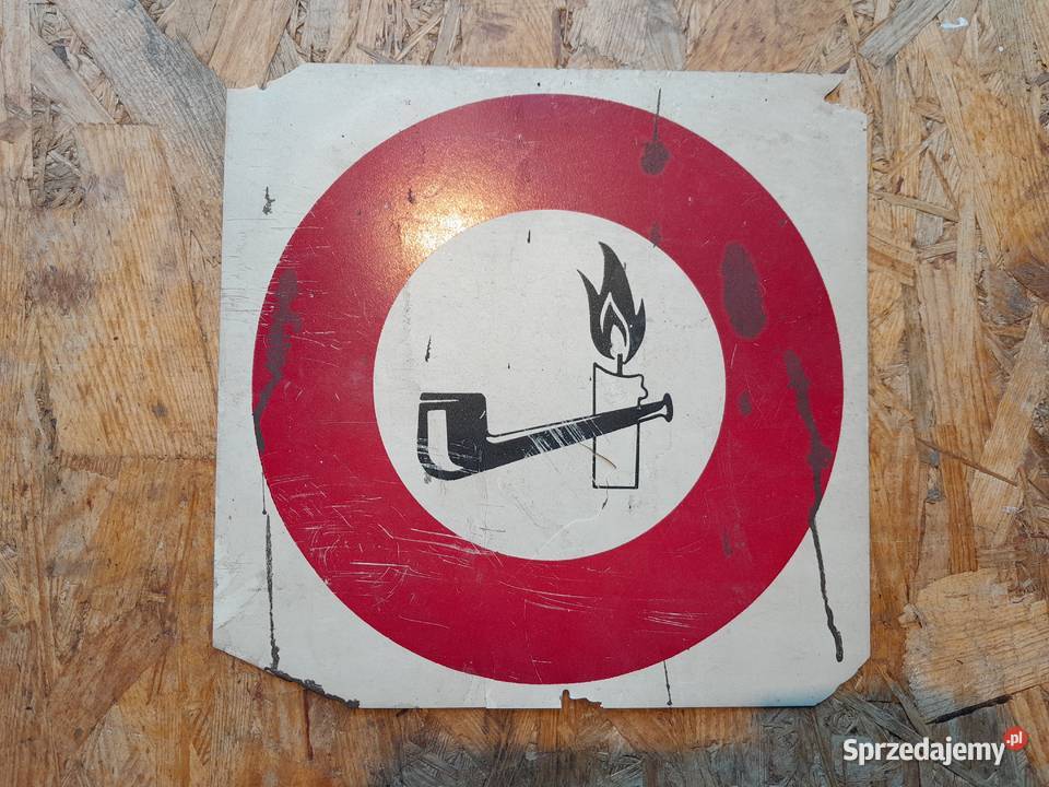 Stara kwadratowa tablica Nie palić retro vintage Dąbrowa Górnicza