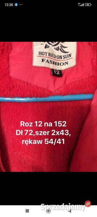 Śliczna różowa ciepła zimowa kurtkaplaszczyk Kurtki i płaszcze Świerzno