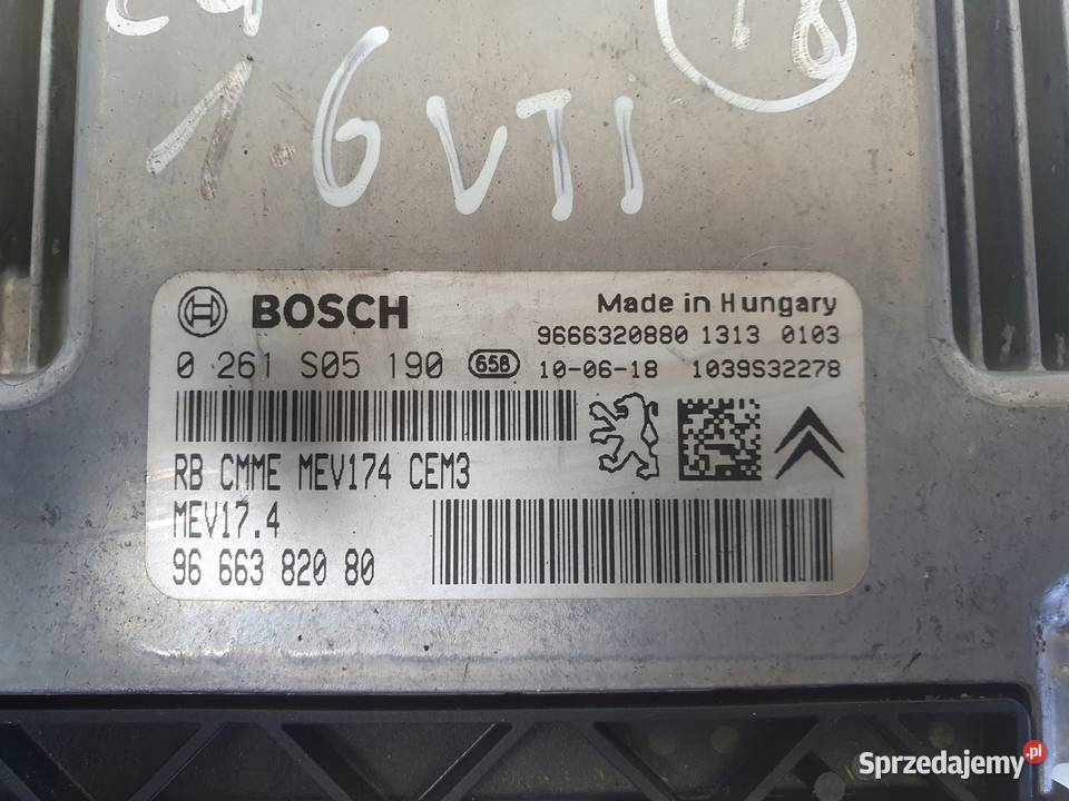 Citroen C4 16 16V VTi STEROWNIK SILNIKA komputer Chełm sprzedam