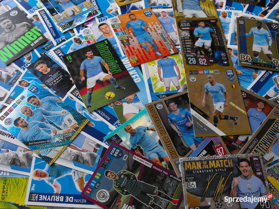 Karty piłkarskie MANCHESTER CITY zestaw 112 kart Mykanów