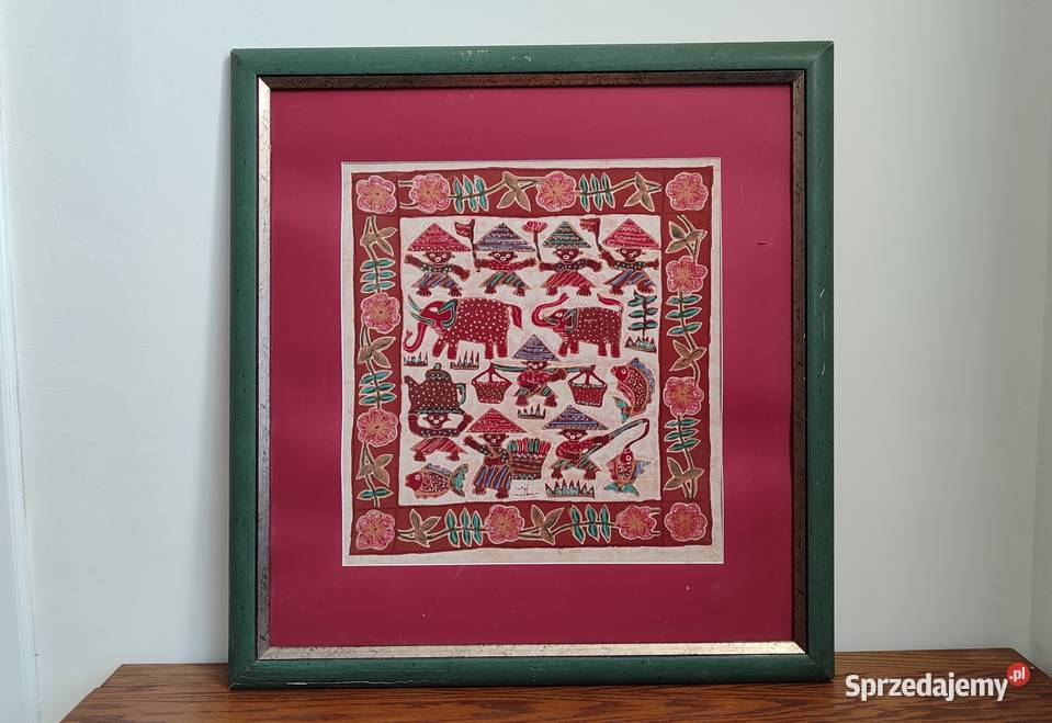 Duży obraz batik Indonezja ręcznie malowany pomorskie Gdańsk