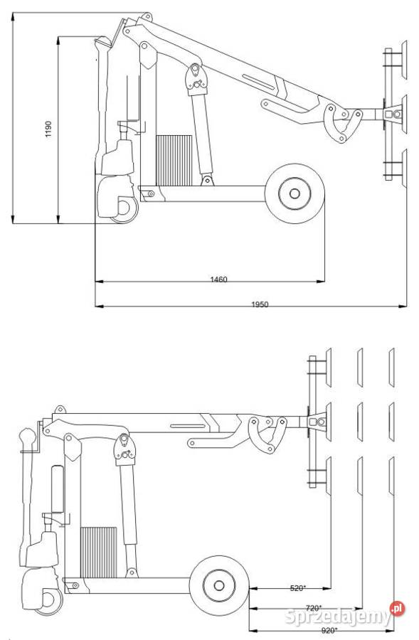 Robot manipulator do transportu szkła okien MWM Koronowo