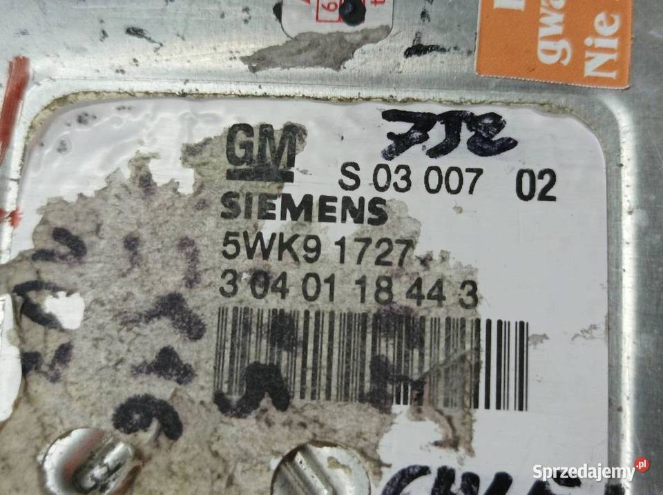 STEROWNIK SILNIKA S0300702 5WK31727 Opel Zafira Rok produkcji 2003