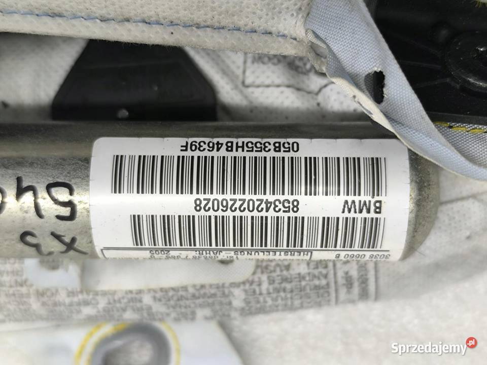 KURTYNA AIRBAG PRAWA BMW X3 E83 853420226028
