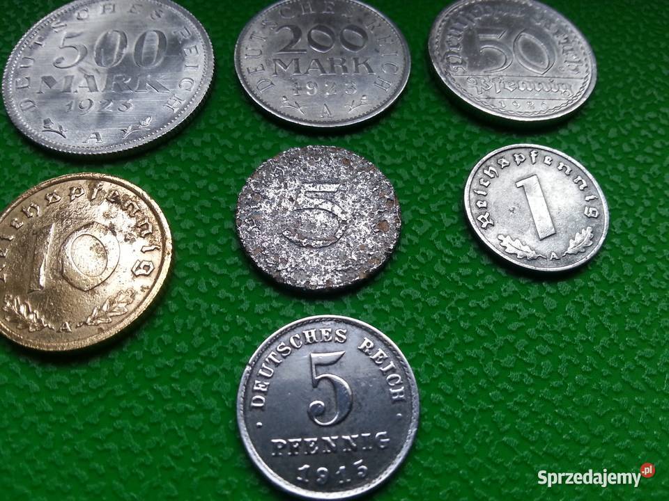 Monety Niemieckie Reich Marki Pfennig Numizmatyka Lipiany
