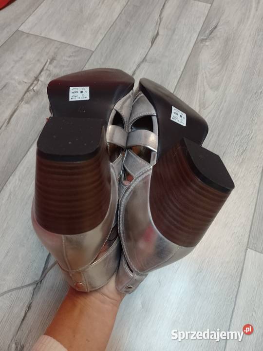 40 Ekskluzywne srebrne botki kowbojki wieczorowe 25.4cm Kraków