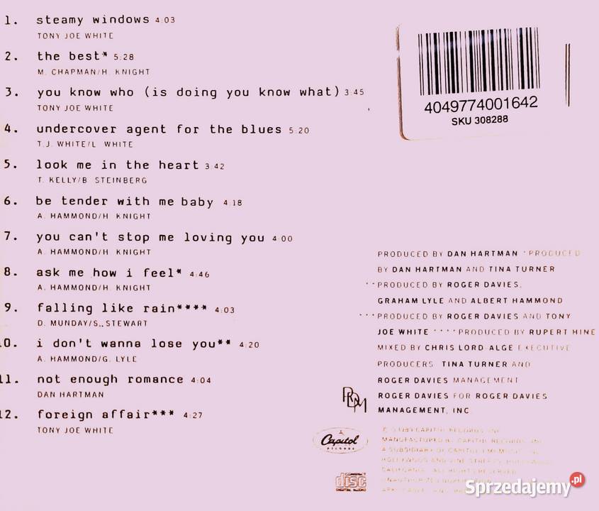 Wspaniały Album CD Tina Turner Foreign Affair Szczecin sprzedam