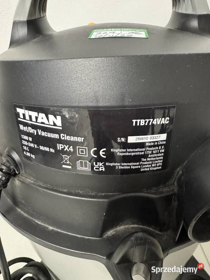 2 Odkurzacz przemysłowy 1300W Titan 16l Lesieniec sprzedam