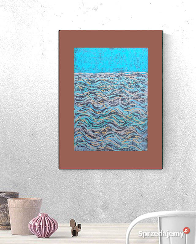 nowoczesny rysunek do domu morze pejzaż 30x40 wielokolorowy Bydgoszcz sprzedam