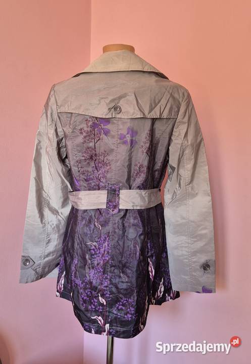 Cienki płaszcz damski rozmiar L fioletowy Brzesko