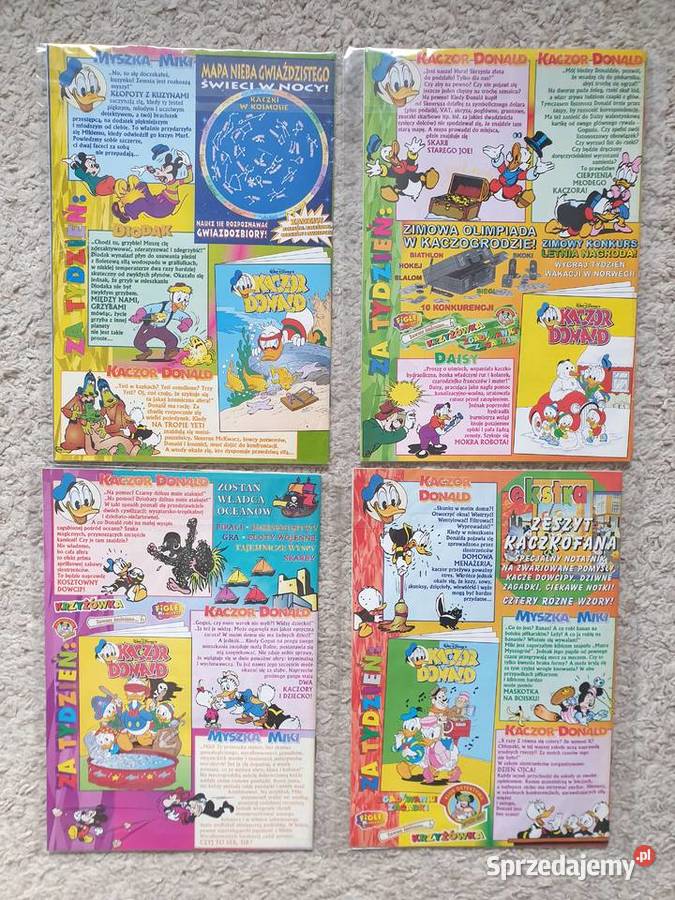 Kaczor Donald zestaw 8 komiksów z dodatkami 1998 Gdynia