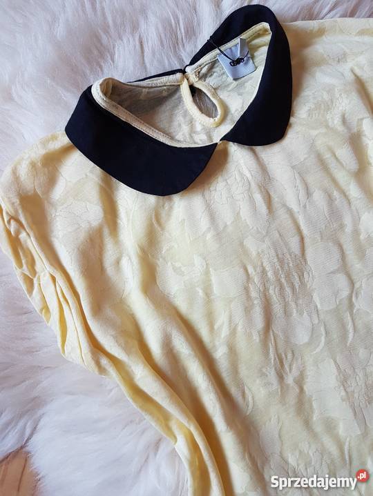 ŻÓŁTA BLUZKA KWIATY KOŁNIERZYK COLLAR ASOS 38 40 Bluzki i koszule sprzedam