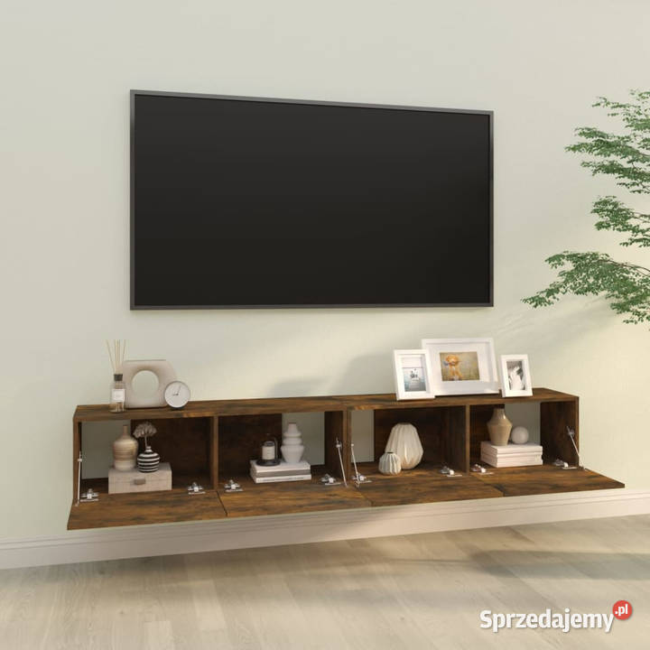 Ścienne szafki TV 2 przydymiony dąb 100x30x30 Warszawa