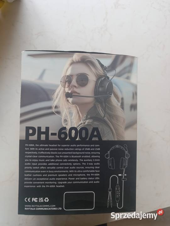 Słuchawaki Pilota Black Dual Plug Aviation do