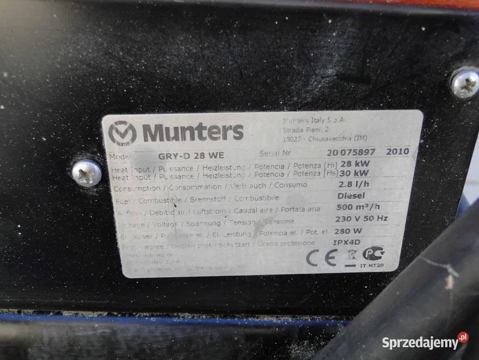 Nagrzewnica ogrzewacz MUNTERS GRY D 28WE 28kW Łętownia