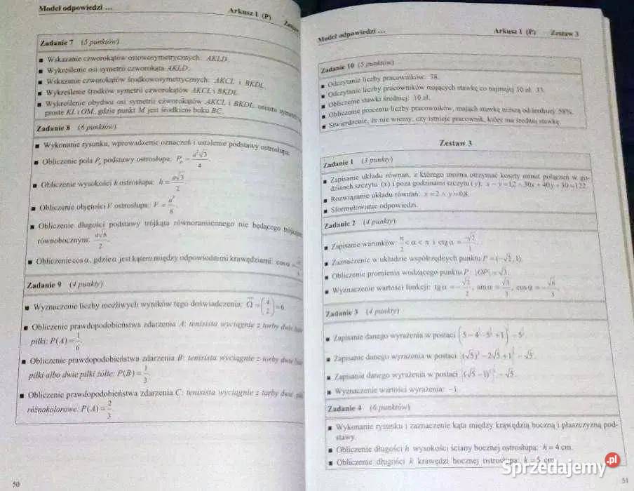 Matematyka arkusze maturalne S Zieleń Książki i Podręczniki Chełm