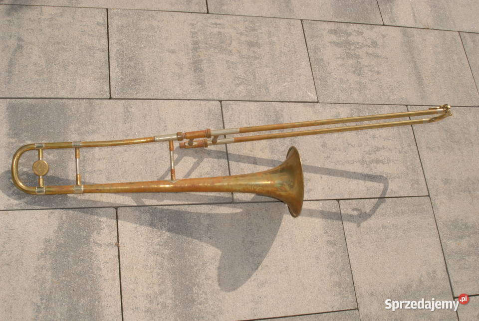 Stary duży puzon Czechosłowacki unikat antyk śląskie Cieszyn