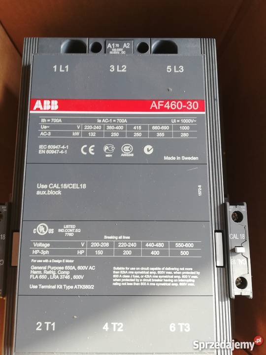 Stycznik AF46030 Ith 700A 100250V 5060Hz DC