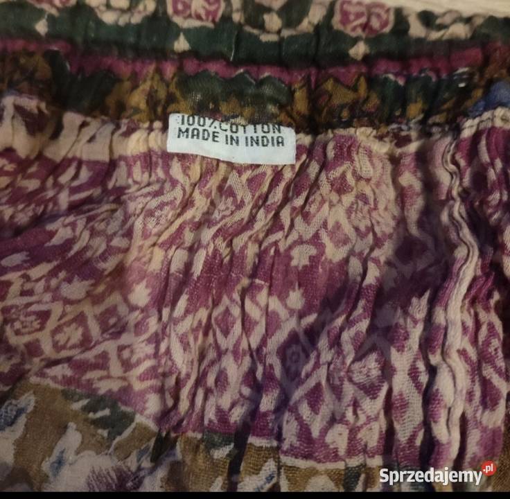 Przewiewna SPÓDNICA indyjska marszczona bawełna Spódnice i sukienki lubelskie Lublin