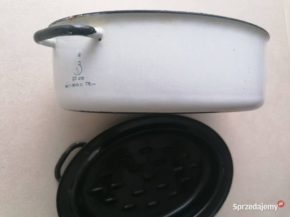 Gęsiarka brytfanna emaliowana z pokrywą Długość sprzedam