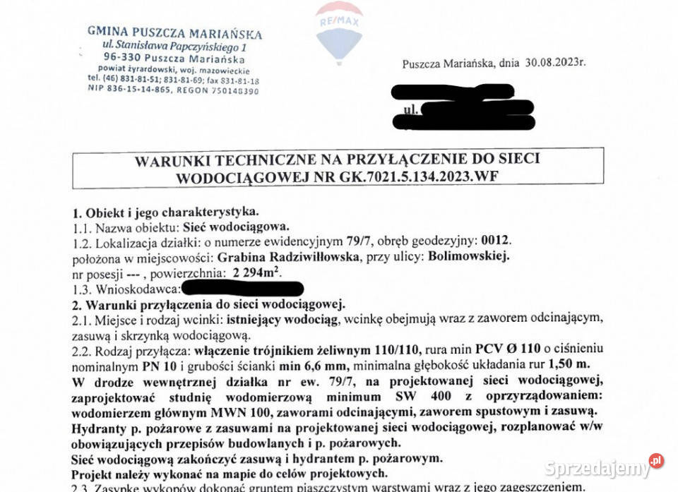 W połowie ogrodzona działka