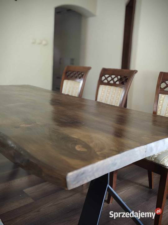 Stół loft stalowe nogi naturalna krawędź oflis pomorskie Gdańsk