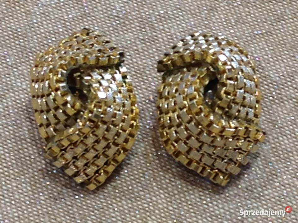 Duże Złote Klipsy Vintage do Uszu lubuskie Nowa Sól
