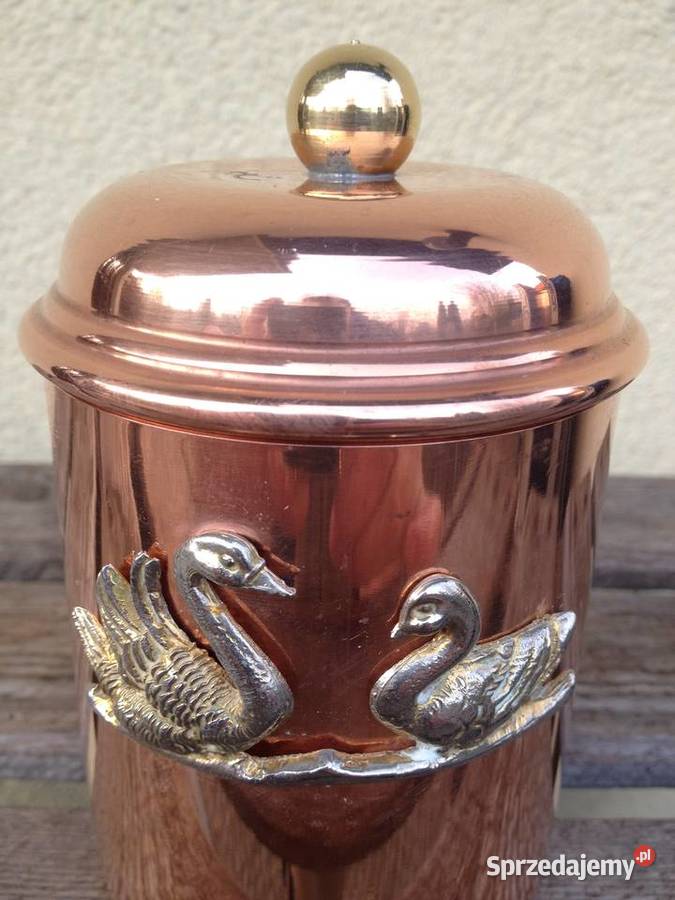 Miedziany pojemnik kuchenny z przykrywką Warszawa
