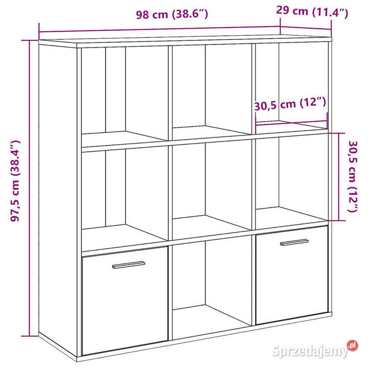 Regał na książki dąb artisan 98x29x975 WM855967 Warszawa