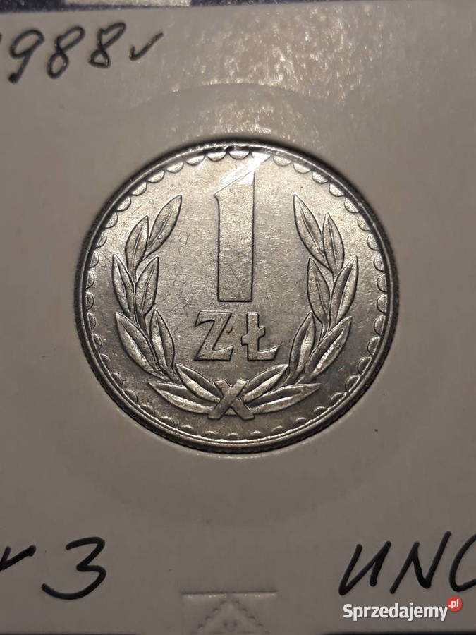 1 złoty 1988 r 3 około mennicze
