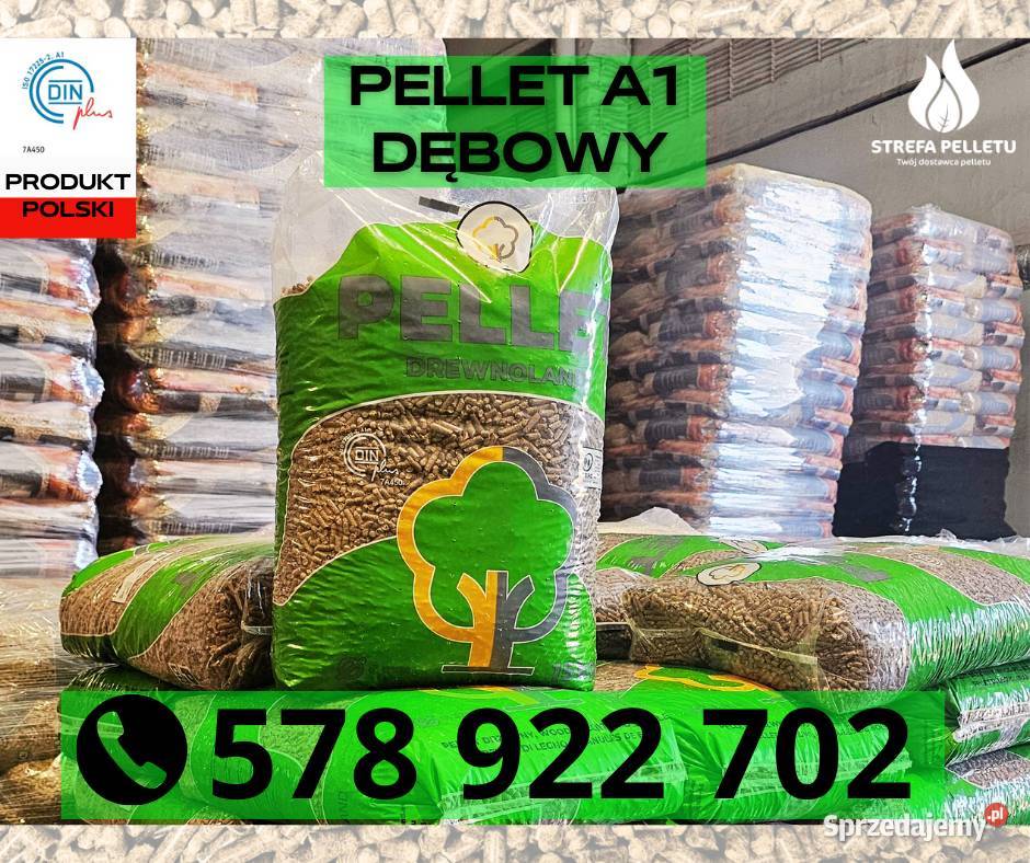 Pellet dębowy 6mm certyfikowany DINplus A1 Dębica