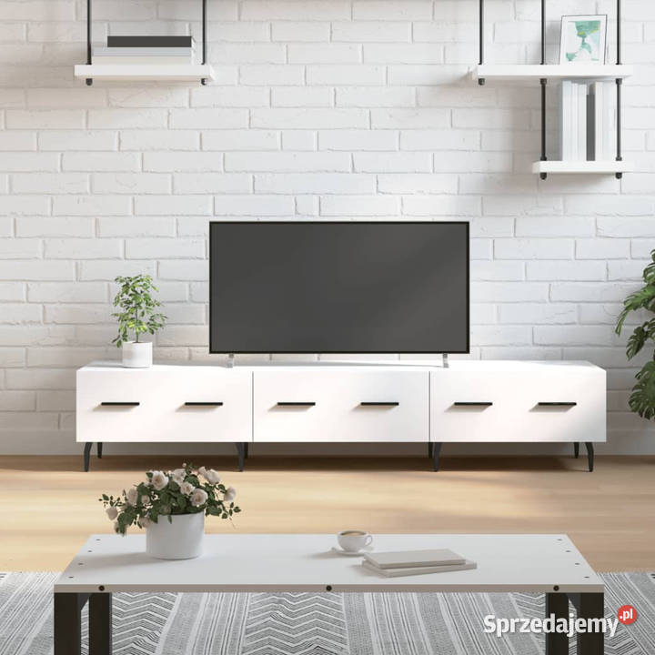 Szafka pod TV biała 150x36x30 materiał mazowieckie Warszawa
