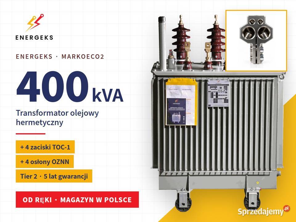 Trafo 400 kVA ręki z zaciskami TOC1 i OZNN