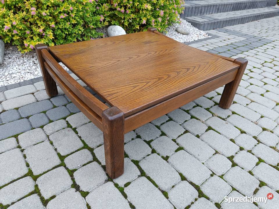 Stolik kawowy drewniany 86x76 wys 32 Ława niska Stoliki kawowe i ławy Brzostek
