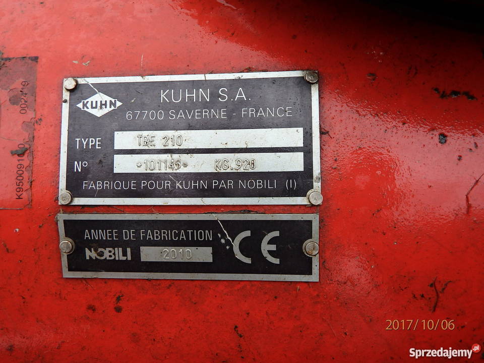 Kosiarka bijakowa KUHN TBE210 Harmęże sprzedam