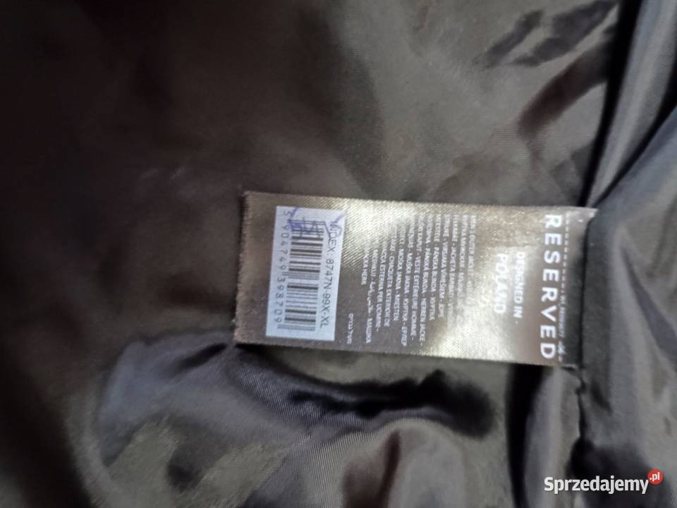 Płaszcz męski S Reserved eko skóra czarny design Tczew sprzedam