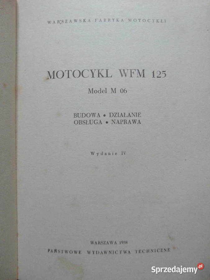 wfm m06 instrukcja budowa naprawa ksiazka WFM Poznań