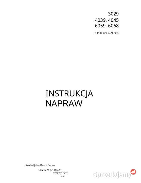 John Deere Ciągniki 6010 6110 6210 JD katalog Szamotuły sprzedam