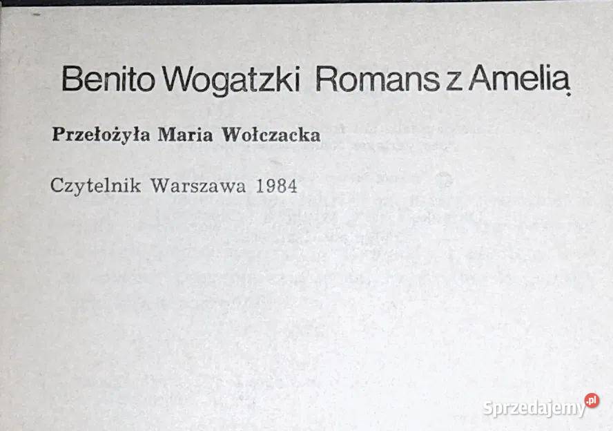 Romans z Amelią Benito Wogatzki Książki i Podręczniki Chełm
