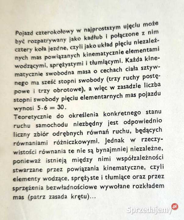Dynamika samochodu Manfred Mitschke przekład z Pozostałe Włodawa