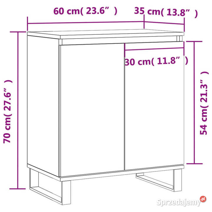 Komoda szary dąb sonoma 60x35x70 materiał Warszawa