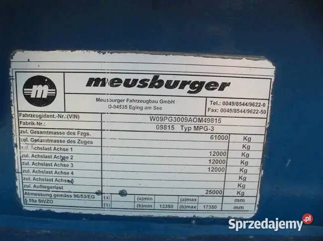Naczepa niskopodwoziowa Tiefbrt Doly 44000kg Niskopodłogowe