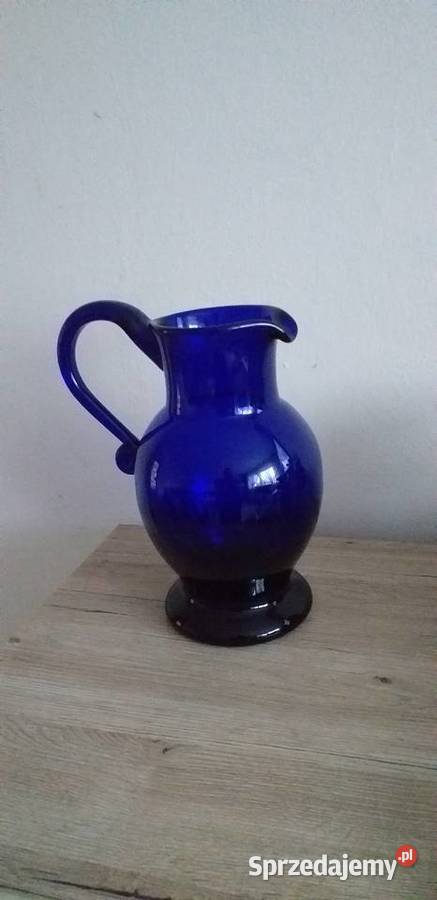 Kobaltowy dzbanek z czasów prl Porcelana i szkło Przedbórz