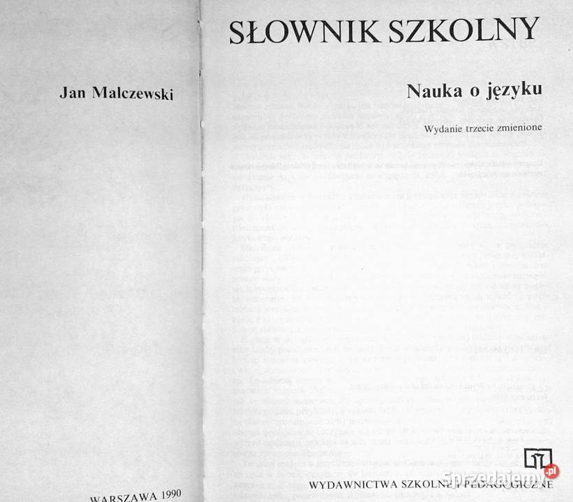 Słownik szkolny Nauka o języku Jan Malczewski Chełm