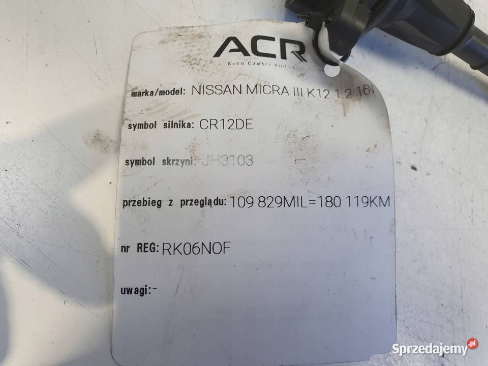 CEWKA ZAPŁONOWA Nissan Micra K12 12 16V