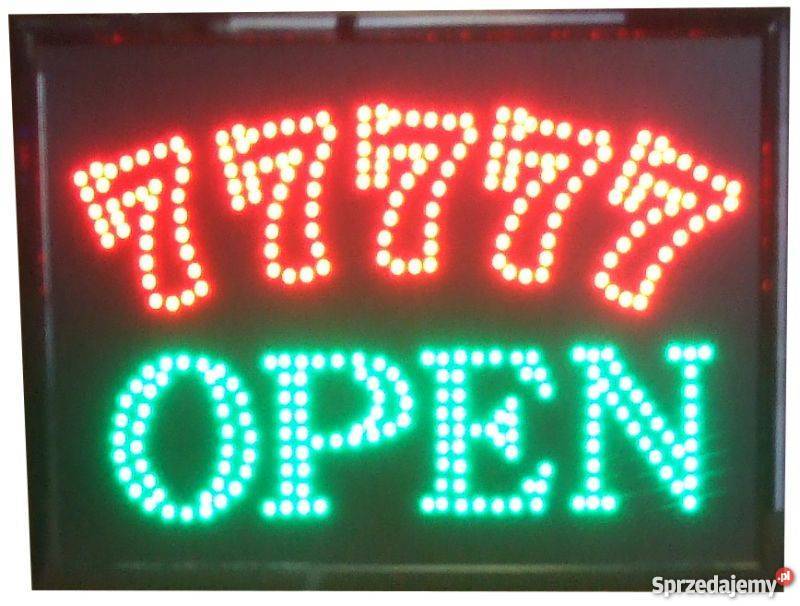Duży Panel Neon Reklama Szyld 60x45 77777 OPEN Warszawa