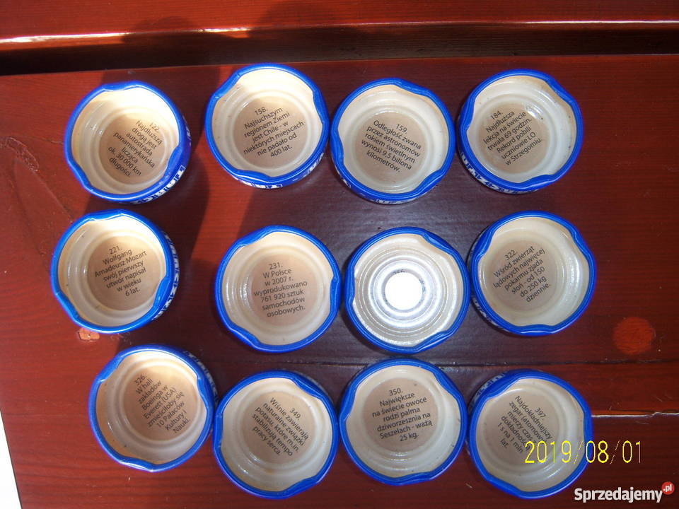 Tarczyn zakrętki nakrętki kapsle napisy kolekcja Kielce