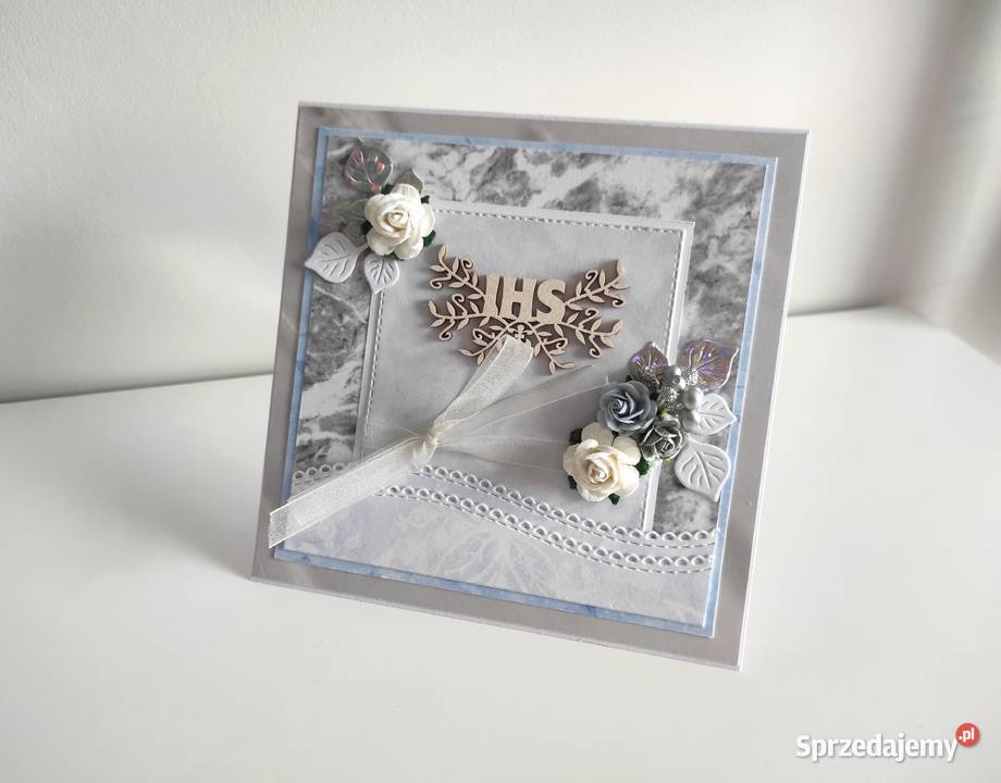 Kartka ręcznie robiona Komunia Święta łódzkie Łódź