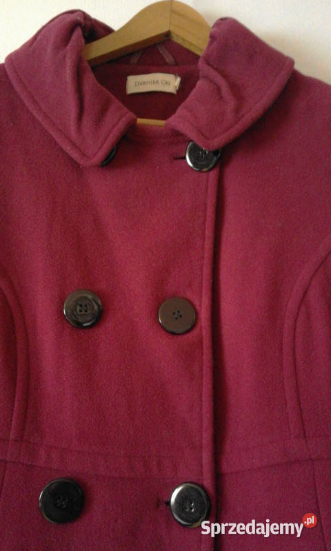 płaszcz wrzosowy 38 wełna ocieplany podkarpackie Wesoła