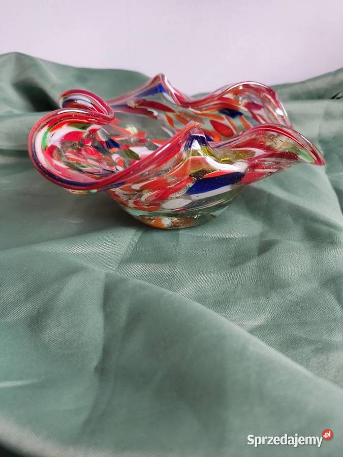 Miska ozdobna koszyczek popielniczka kolorowa Porcelana i szkło